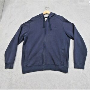 Starter Hoodie Mens Large Dark Navy Full Zip Sweatshirt Drawstring Streetwear